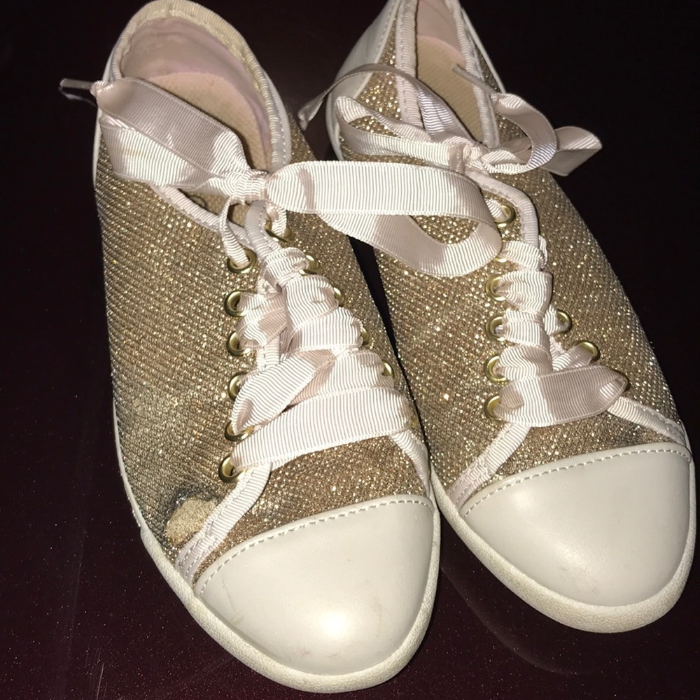 Shimmer gold sugar sneakers